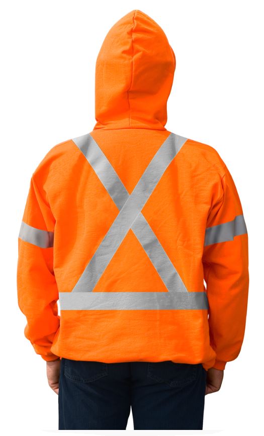 Hi-Vis Arborist 1/4 Zip Hooded Sweatshirt