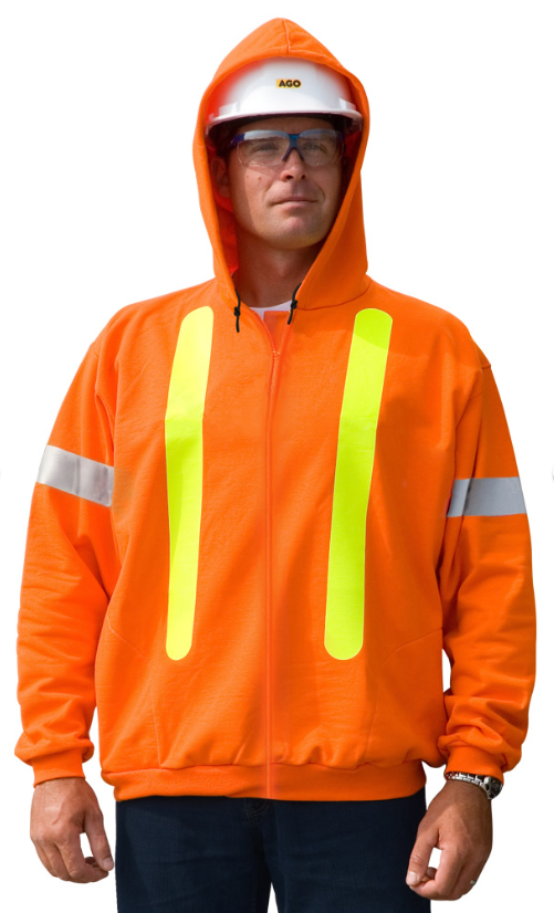 Hi-Vis Full Zip Hooded Sweatshirt